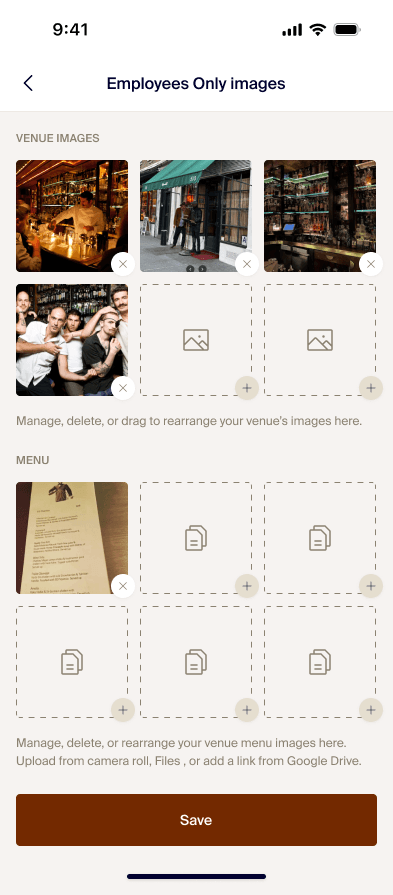Corner Table: Images & menu