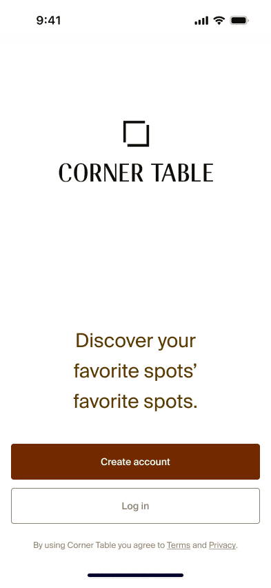 Corner Table: Welcome