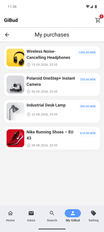 GiBud: My purchases