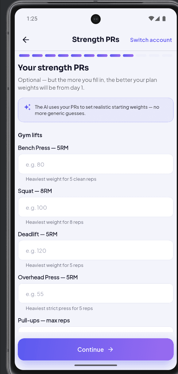 FitMind AI: Strength PRs