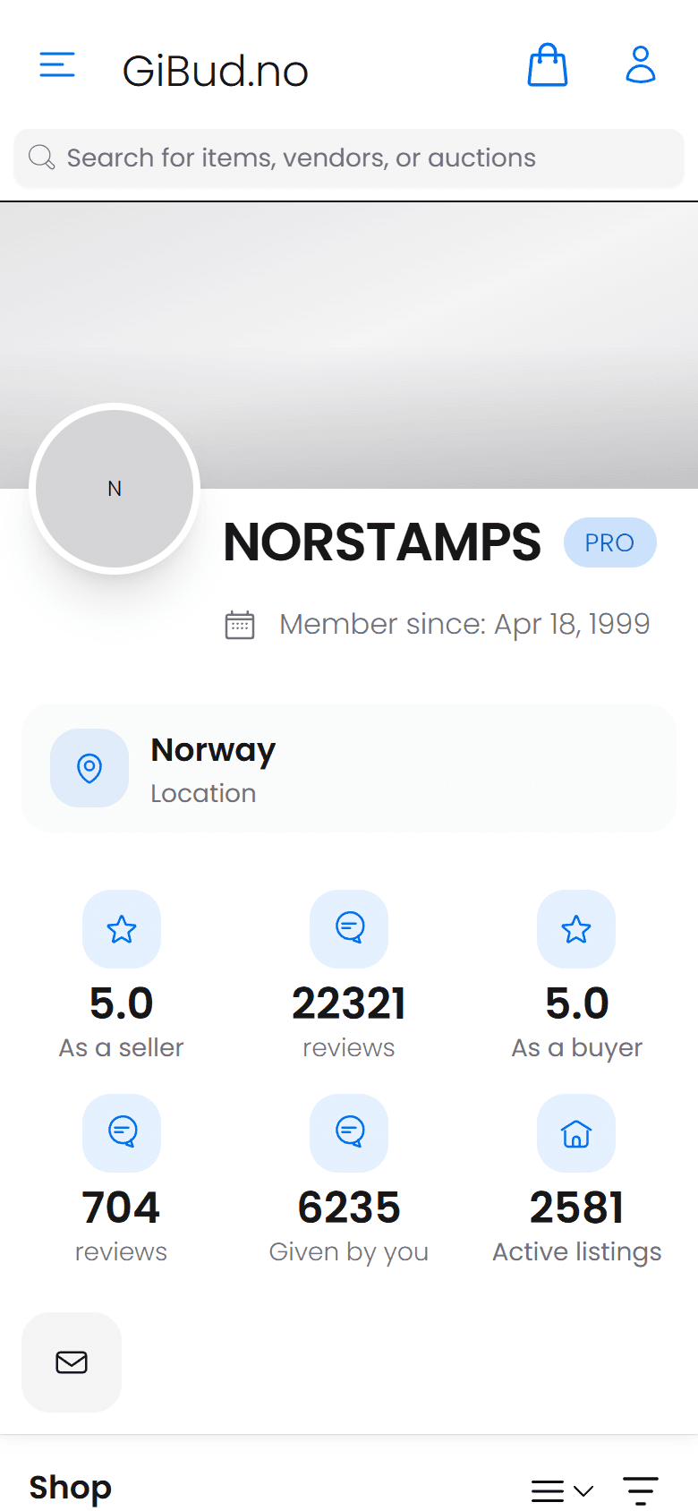 GiBud: Vendor profile