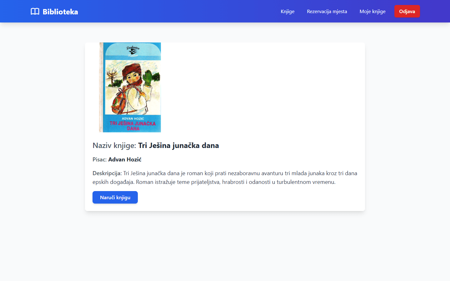 Biblioteka: Student: request a book
